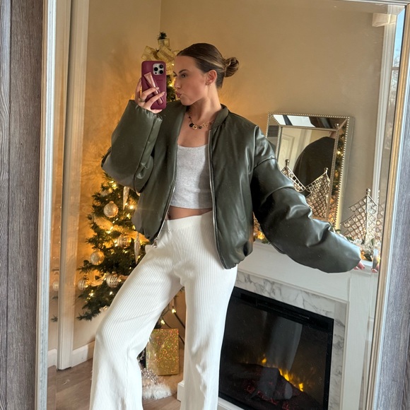 PLT Plus Green Bomber Jacket - Picture 2 of 3